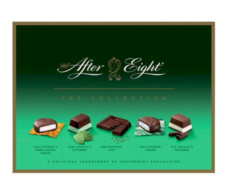 After Eight Mint chocolate box, mix of peppermint candies made of milk and dark chocolate 199g