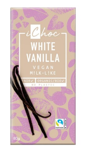 iChoc Vegan Organic white chocolate with vanilla 3 x 80 g