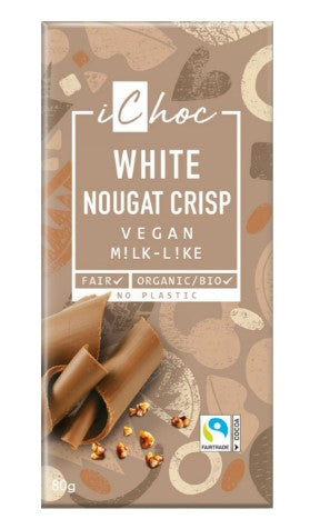 iChoc Vegan Organic vegan white nougat with nuts 3 x 80 g