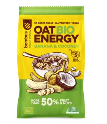 Bombus Oat BIO Energy Banana & Coconut porridge 3 x 65g