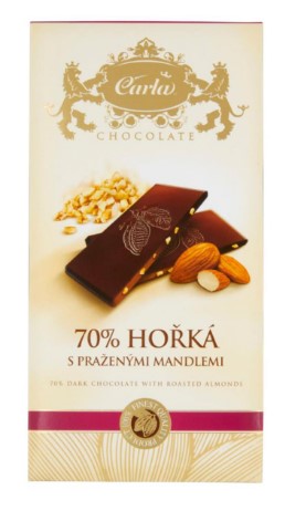 Carla 70% bitter chocolate with roasted almonds 3 x 80g