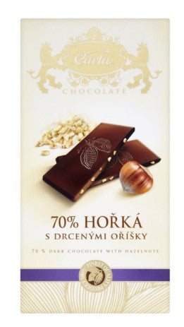 Carla Dark chocolate 70% with crushed nuts 3 x 80 g