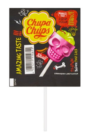 Chupa Chups 3D Lollipop Skull Strawberry - Lime 10 x 15g