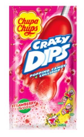 Chupa Chups Crazy Dips Drops with strawberry flavor with crackling powder 10 x 14 g