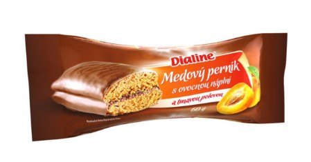 Dialine Honey gingerbread with fruit filling in dark glaze 3 x 60 g