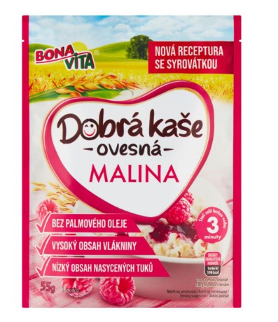 Bona Vita Good Porridge Raspberry Oatmeal 3 x 55g