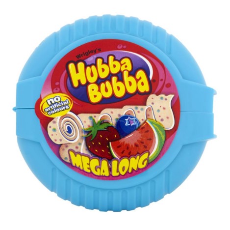 Hubba Bubba Mega Long chewing gum with strawberry, blueberry and melon flavors 56 g