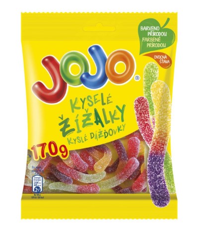 Jojo Sour earthworms jelly candies 170g