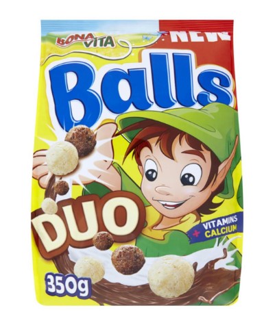 Bona Vita Duo balls mix of cereal balls with cocoa and white chocolate flavor 350 g