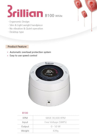 SAESHIN Brillian B100/H325 Professional Manicure and pedicure nail grinder - 230V AC