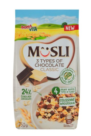 Bona Vita Sprinkled muesli trio chocolate 750g