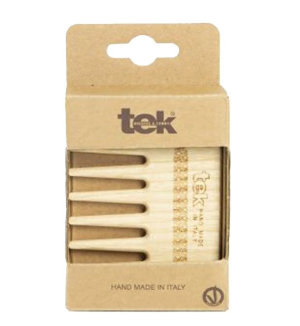 Tek AFRO COMB Wood with wide teeth Hand Made in Italy