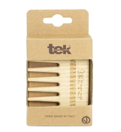 Tek AFRO COMB Wood with wide teeth Hand Made in Italy