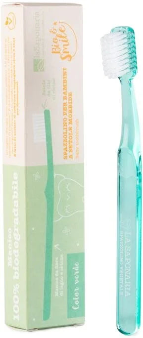 laSaponaria kid's toothbrush, green