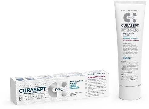 CURASEPT Biosmalto Mousse Caries Abrasion & Erosion Mousse Strawberry 50 ml