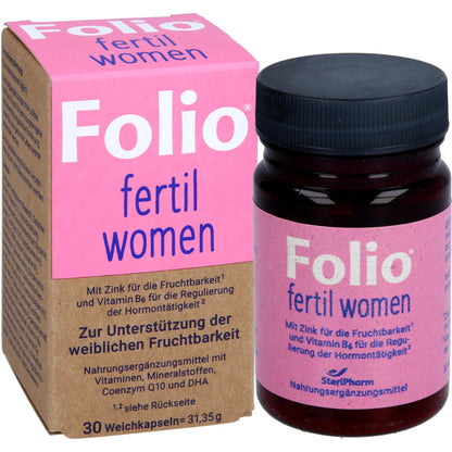 Folio fertil women to support female fertility, 30 capsules