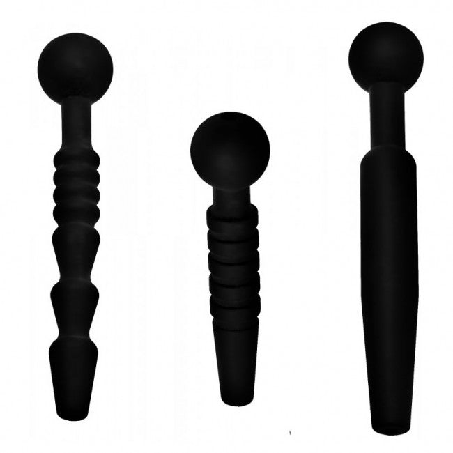 Master Series Dark Rods Silicone Penis Plug Set 3pcs