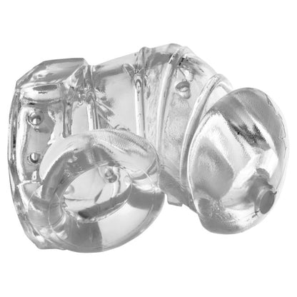 Master Series Detained 2.0 Chastity Cage with Nubs Clear