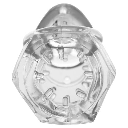 Master Series Detained 2.0 Chastity Cage with Nubs Clear