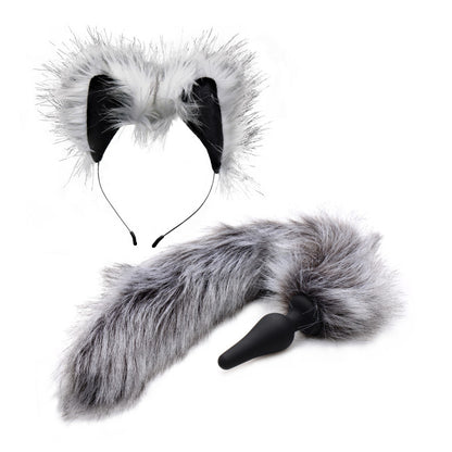 Tailz Gray Wolf Tail and Ears Set Gray