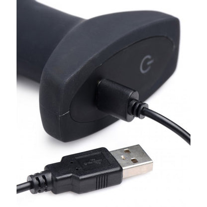 Swell 10x Inflatable and Vibrating Missile Silicone Remote Anal Plug Black