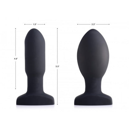 Swell 10x Inflatable and Vibrating Missile Silicone Remote Anal Plug Black
