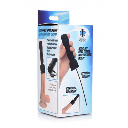Trinity Vibes 16X Penis Head Teaser with Urethral Sound Black