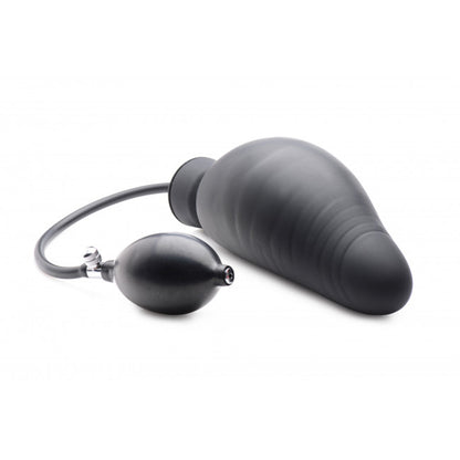 Master Series Dick-Spand Inflatable Silicone Dildo Black