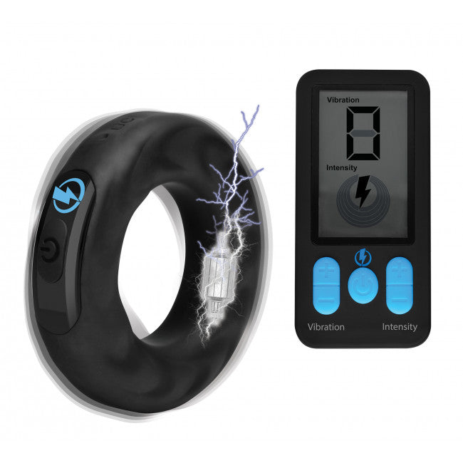 Zeus Electrosex E-Stim Pro Silicone Cock Ring Vibe with Remote