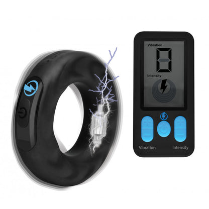 Zeus Electrosex E-Stim Pro Silicone Cock Ring Vibe with Remote