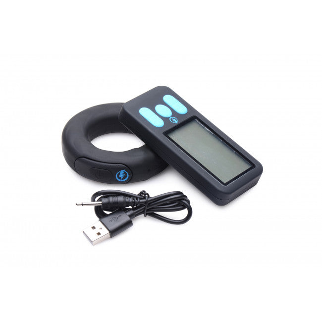 Zeus Electrosex E-Stim Pro Silicone Cock Ring Vibe with Remote