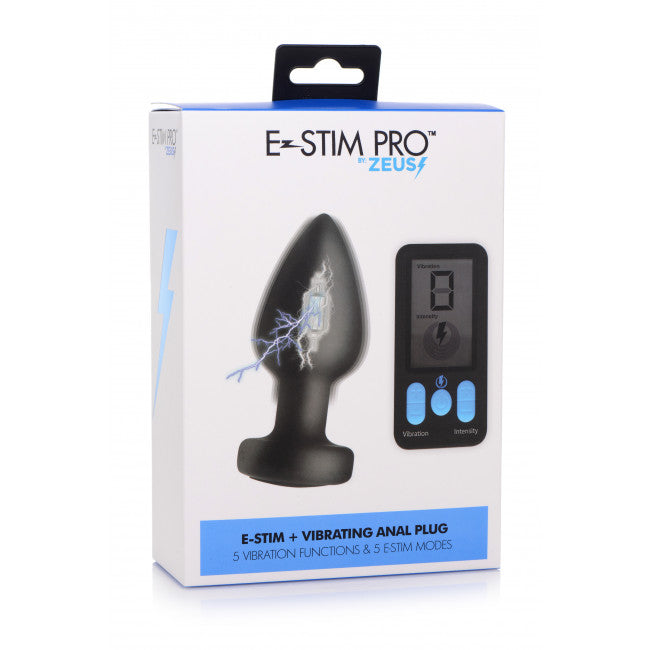 Zeus Electrosex E-Stim Pro Silicone Vibrating Anal Plug with Remote
