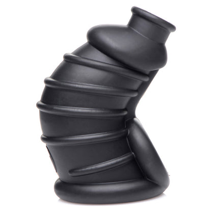 Master Series Dark Chamber Silicone Chastity Cage Black