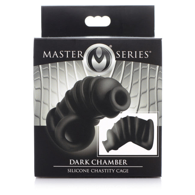 Master Series Dark Chamber Silicone Chastity Cage Black