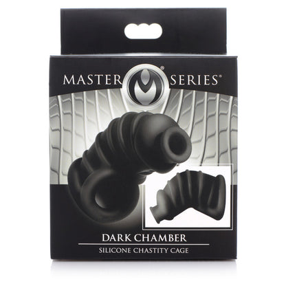 Master Series Dark Chamber Silicone Chastity Cage Black