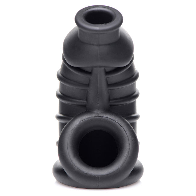 Master Series Dark Chamber Silicone Chastity Cage Black