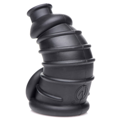 Master Series Dark Chamber Silicone Chastity Cage Black