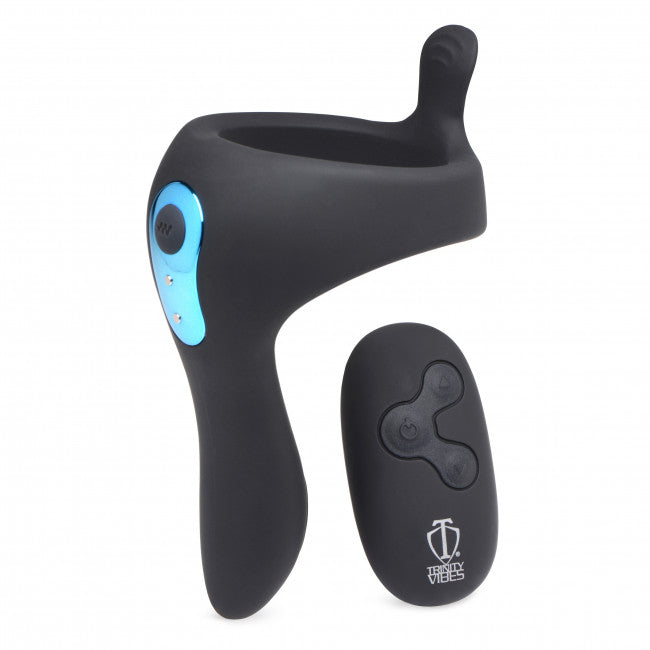 Trinity Vibes Power Taint 7X Silicone Cock and Ball Ring with Remote
