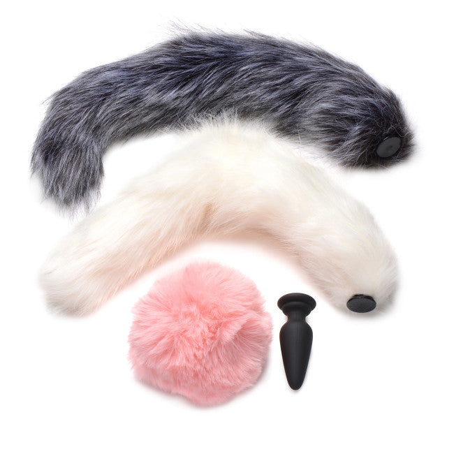 Tailz Snap-On Silicone Anal Plug & 3 Interchangeable Tails