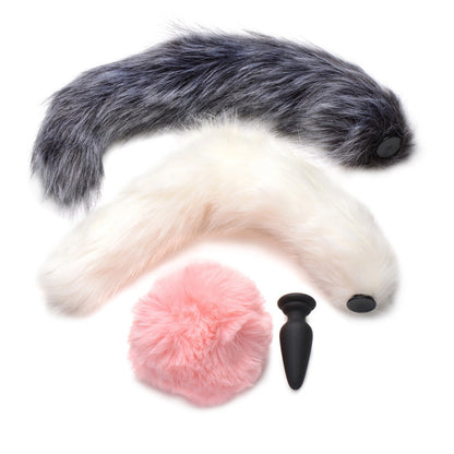 Tailz Snap-On Silicone Anal Plug & 3 Interchangeable Tails