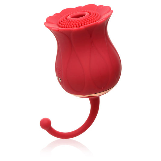 Bloomgasm Royalty Rose Textured Suction Clit Stimulator Red