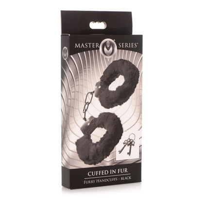 Master Series Cuffed in Fur Furry Handcuffs Black