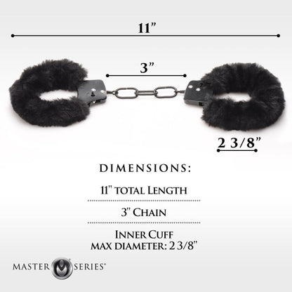 Master Series Cuffed in Fur Furry Handcuffs Black