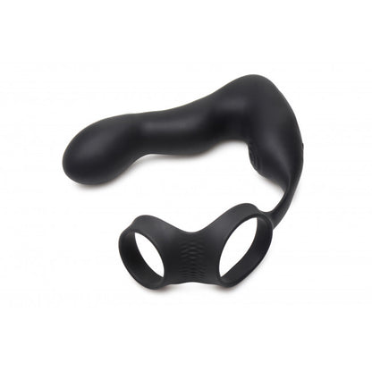 Swell Inflatable & Vibrating Prostate Plug + Cock & Ball Ring Remote Control Black