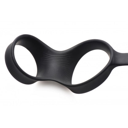 Swell Inflatable & Vibrating Prostate Plug + Cock & Ball Ring Remote Control Black