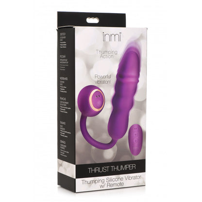 Inmi Thru Thumper Thrusting Silicone Vibrator with Remote Purple