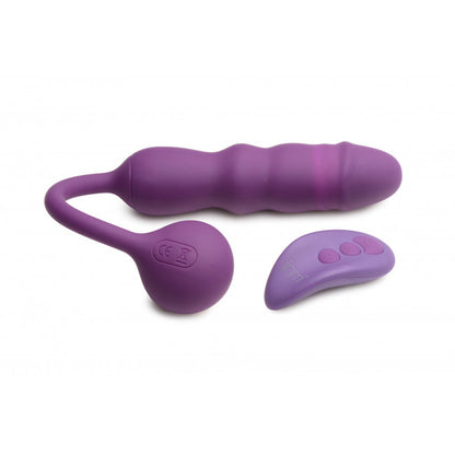 Inmi Thru Thumper Thrusting Silicone Vibrator with Remote Purple