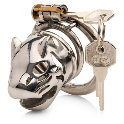 Master Series Caged Cougar Locking Chastity Cage Silver