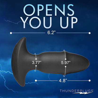 ThunderPlugs Butt Slider 10X Sliding Ring Silicone Missile Plug with Remote Black