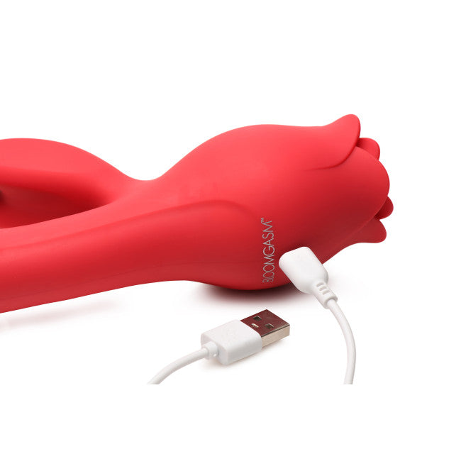 Bloomgasm Blooming Bunny Sucking & Thrusting Silicone Rabbit Vibrator Red